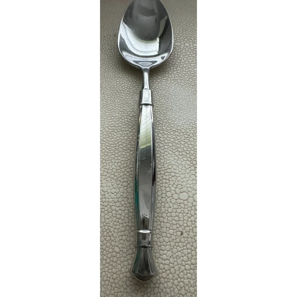 Oneida ACT I Spoon Glossy Stainless Solid Serving Spoon Heirloom Cube 8 5/8